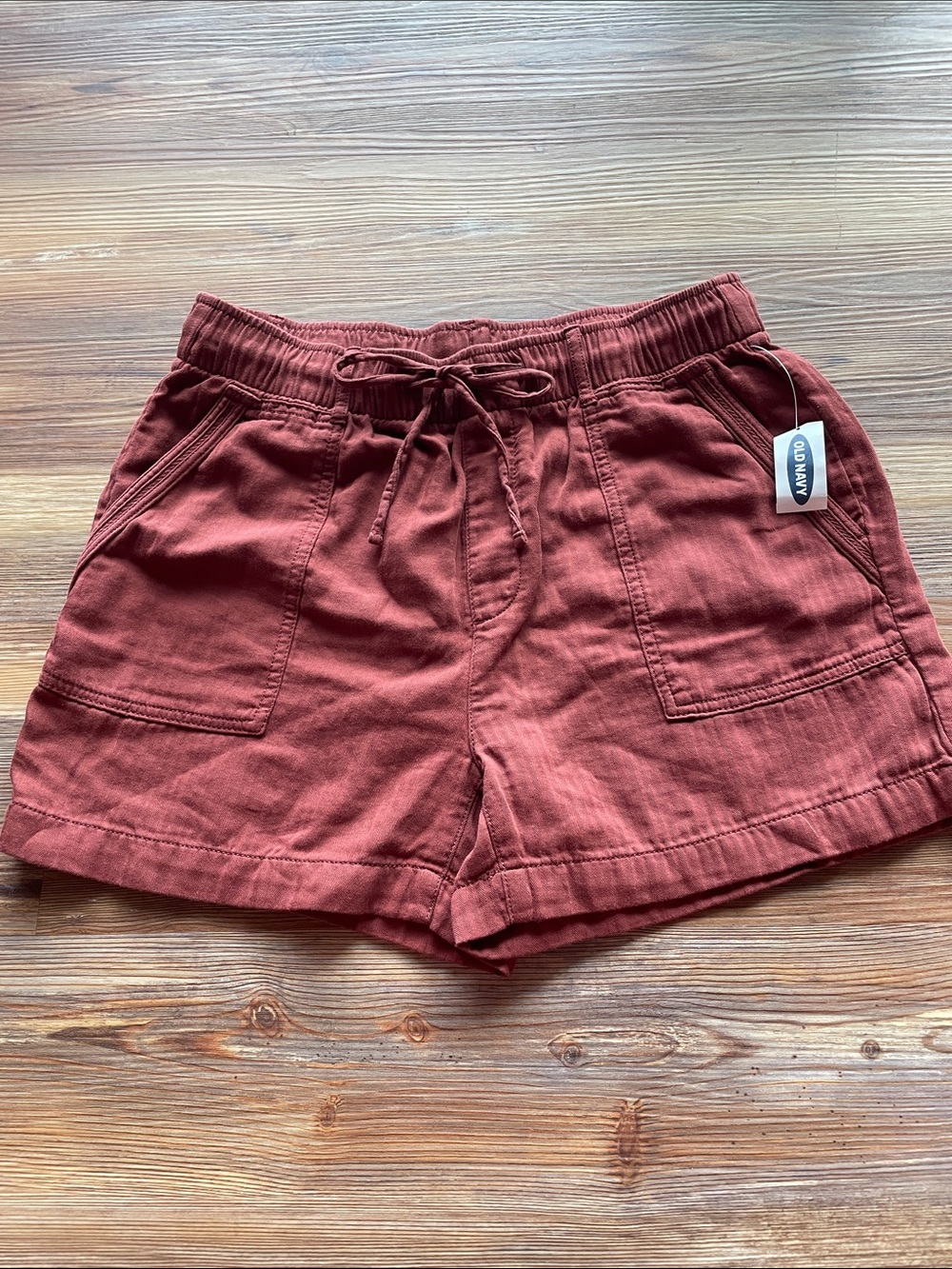 NWTS Old Navy Women's Rust Red Drawstring Utility Shorts Size Small
